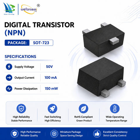 Manufacturing plant High Tech 150MW VC143ZME SOT-723 NPN Digital Transistor Semiconductor for Smart Devices