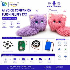 Factory Manufacturer Patented AI voice companion Plush Fluffy Cat Toy Factory OEM/SKD B2B Solution