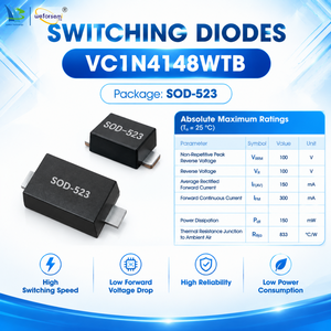Factory Electronic Component SOD-523 100V Fast Switching Diode Vc1n4148wtb SMD Semiconductor Diode