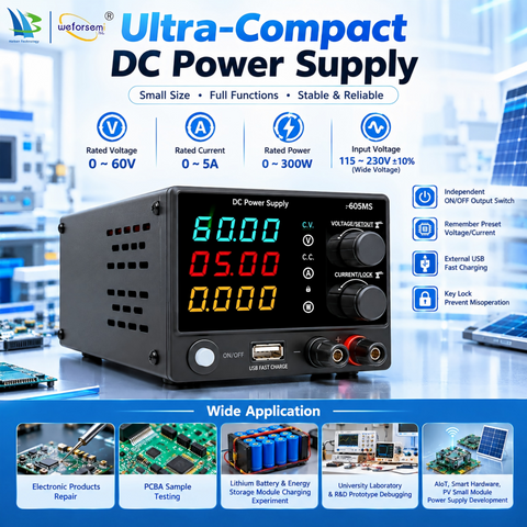 Professional Ultra Mini DC Bench Power Supply 60V 5A Constant Current Voltage Electronic Manufacturing Solutions