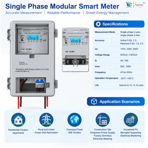 Single Phase Modular Smart Meter Wide Voltage Range Anti-Fraud Power Monitoring Instrument