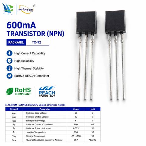 Original manufacturer Patented Design PTH NPN Bjt Transistor Semiconductor VC2N4401Z TO-92 600mA Integrated Circuit