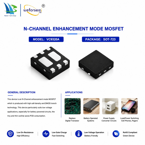 Manufacturing plant DFNWB2*2-6L N-MOSFET PNP Power Transistor High Semiconductor Electronic Component