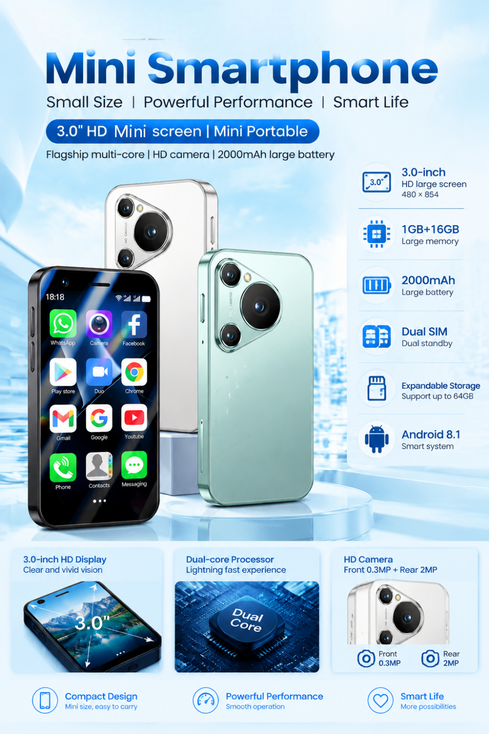 3INCH mini P70 phone 10