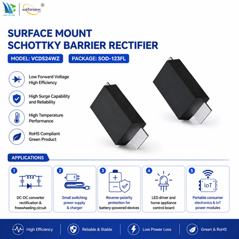 Manufacturer SMD Schottky Diode 2A 40V VCDS24WZ SOD-123FL SKD OEM Custom Semiconductor