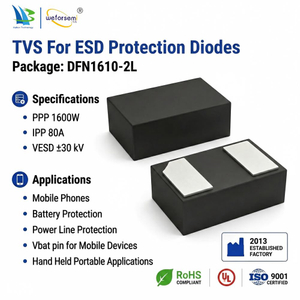Low Capacitance DFN1610-2L VCTU7V550F3S TVS Diode 7V Voltage Limiter Electronic Component Semiconductor