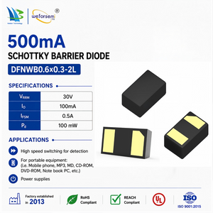 High Performance IFSM 0.5A VC521S6-30X 2-Pin DFNWB0603 Schottky Diode for Fast Switching Semiconductor