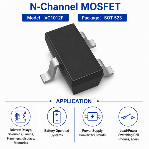 Factory Direct SOT-523 150mW VC1012F ESD 2000V N-Channel MOSFET TRANSISTOR for Global Distribution