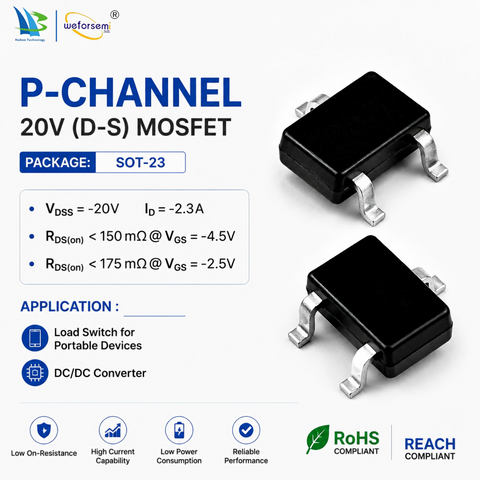 Electronic Component Factory SOT-23 P-Channel MOSFET VC2301HX-2.3A Semiconductor of MOSFETS OEM Electronics Manufacturer 