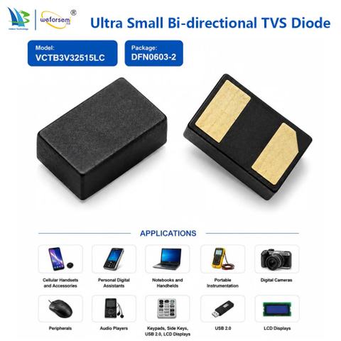 Manufacturer Advanced Design Bidirectional Dfn0603-2 Tvs Diode Vctb3V32515LC Integrated Circuit
