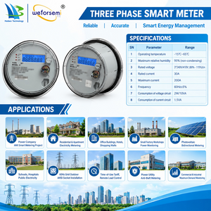 ANSI IP54 Three Phase ANSI Smart Energy Meter Dual Communication Utility Gauge manufacturer