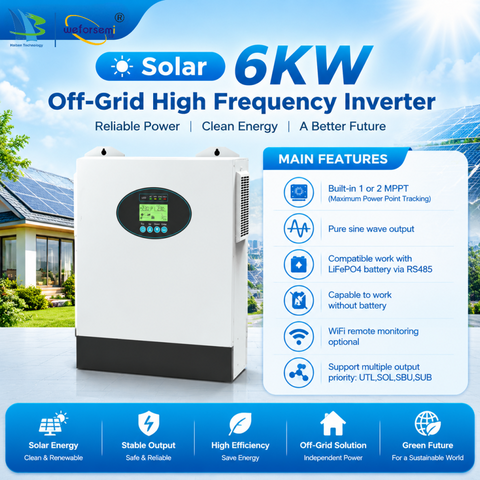 6KW Off-Grid Solar Hybrid Inverter MPPT And Smart Monitoring Energy Solution System Manufacturing plant 