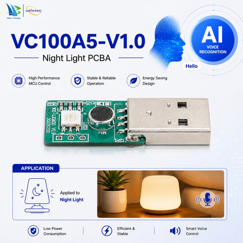 Manufacturer supplier Customed ASR Offline Voice Control Night Light custom PCBA Module for Smart Home