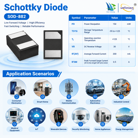 SOD-882 Schottky Diode Vc520s8-30f Surface Mount Small Signal Switching Rectifier Diodes Electronic Manufacturing Solutions