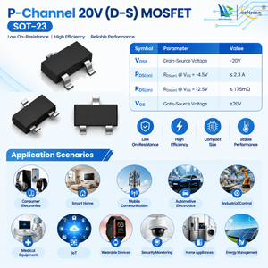 Electronic Component SOT-23 MOSFET VC2301HX-2.3A TrenchFET Power Transistor DC/DC Converter Load Switch P-Channel MOSFET